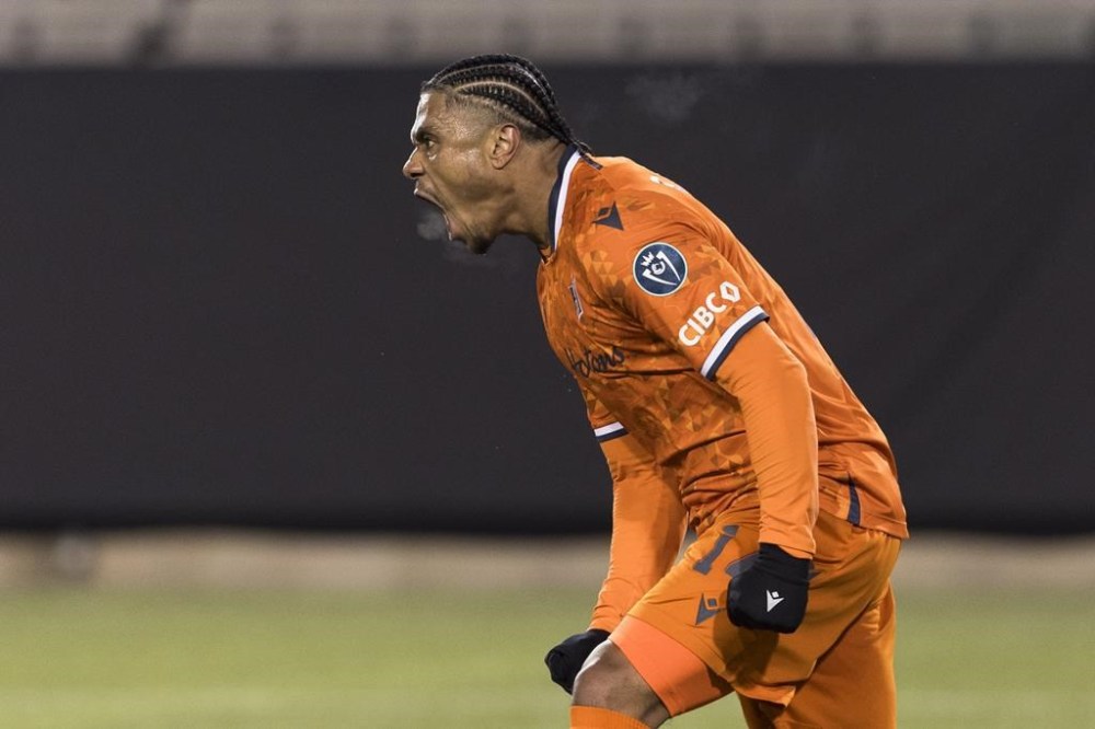 Trailing 3-1, Forge FC faces an uphill battle Tuesday in the return leg of its CONCACAF Champions Cup tie in Mexico against Chivas Guadalajara. Hamilton Forge FC forward Terran Campbell (14) celebrates a goal against Chivas Guadalajara during round one of the 2024 CONCACAF Champions Cup in Hamilton, Ont., Wednesday, Feb. 7, 2024. THE CANADIAN PRESS/Nick Iwanyshyn
