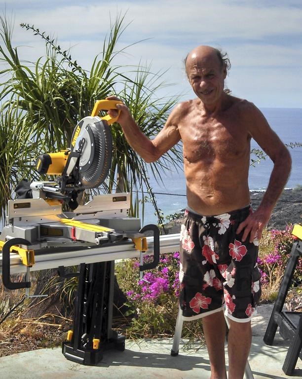 This circa 2011 image provided by Pam Brodersen shows Paul Kasprzycki working on a lanai project in South Kona, Hawaii. The death toll from the wildfire that destroyed the historic Hawaii town of Lahaina in August rose to 101 on Tuesday, Feb. 13, 2024, after Maui police confirmed the identity of one new victim, Paul Kasprzycki of Lahaina. Kasprzycki was one of three people still missing from the Aug. 8, 2023, blaze. (Pam Brodersen via AP)