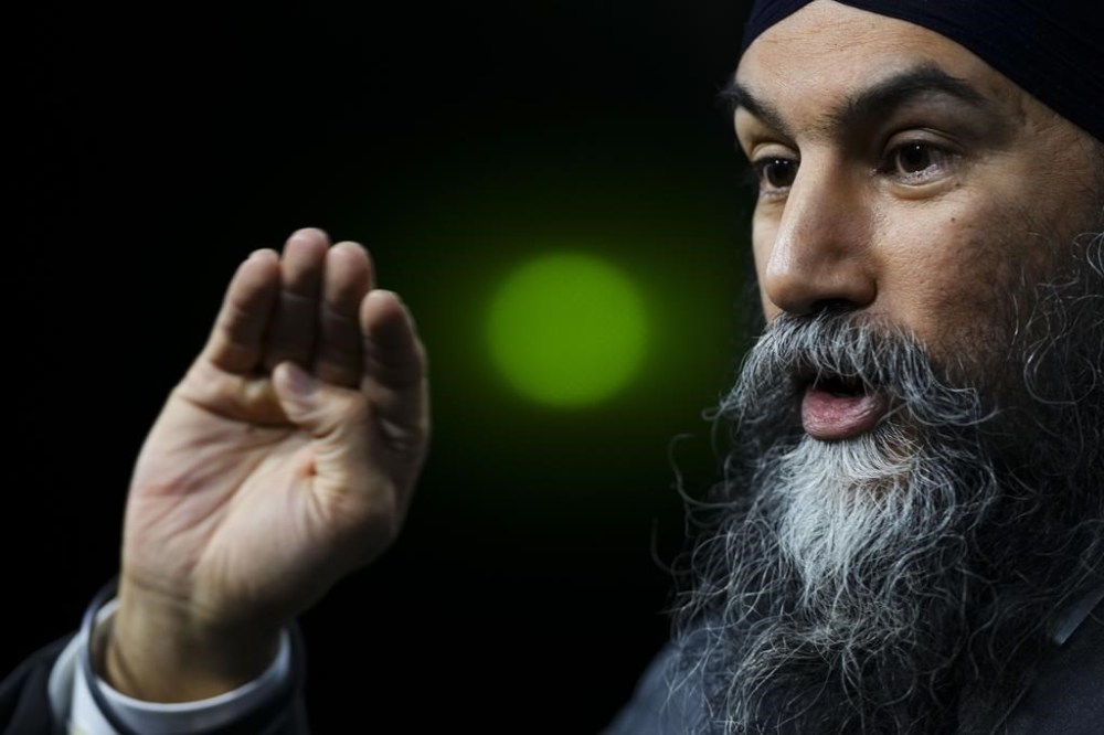 Federal New Democrat Leader Jagmeet Singh says he wants free birth control and morning-after pills for every Canadian who has a health card. Singh holds a press conference on Parliament Hill in Ottawa on Tuesday, Feb. 13, 2024. THE CANADIAN PRESS/Sean Kilpatrick