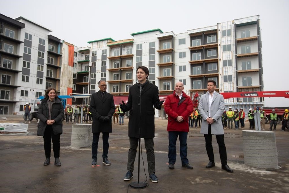 Prime Minister Justin Trudeau announces funding for housing in Edmonton on Wednesday, Feb. 21, 2024. THE CANADIAN PRESS/Jason Franson