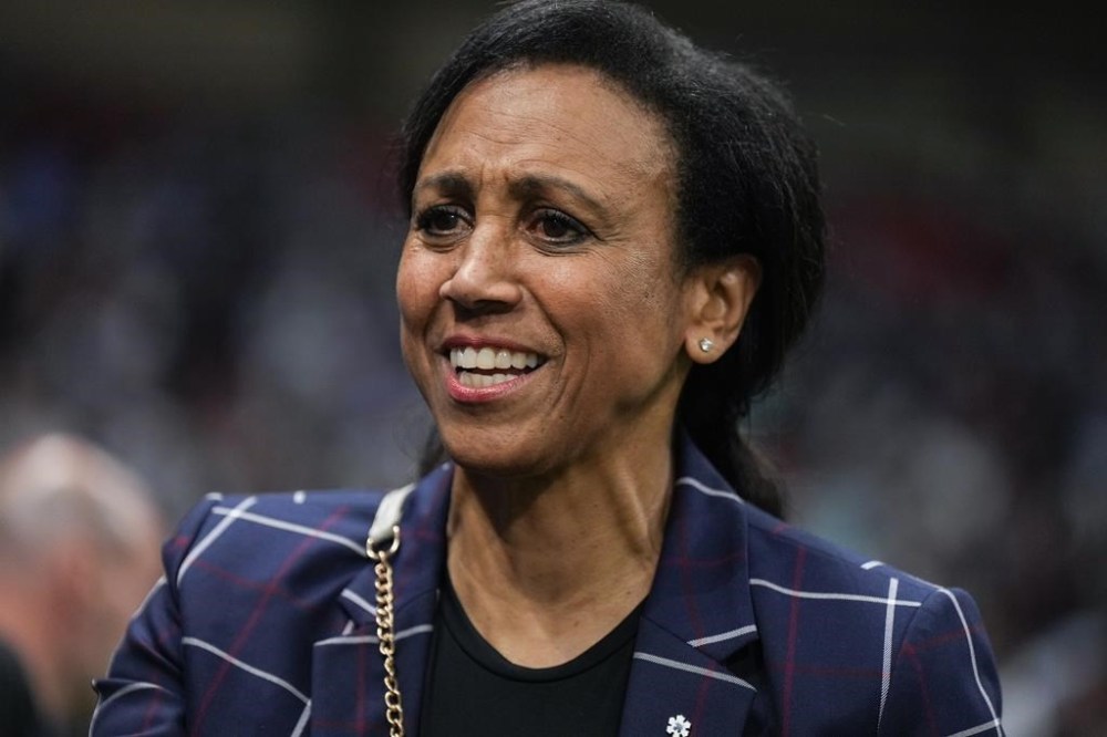 Canada Soccer Interim President Charmaine Crooks at the Canadian Championship soccer final in Vancouver on Wednesday, June 7, 2023. The Canadian Soccer Players' Association, which represents the Canadian women's team, has filed a $40 million lawsuit against 15 current and former board members of Canada Soccer, alleging