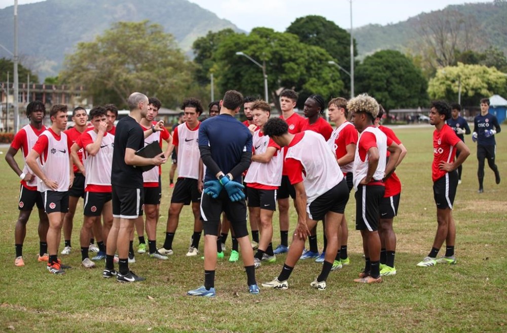 The Canadian men’s under-20 soccer team is shown training in Port-of-Spain, Trinidad in a Wednesday, Feb. 21, 2024 handout photo. The young Canadians open play Friday against Dominica at the CONCACAF Under-20 Championship Qualifiers. THE CANADIAN PRESS/HO-Canada Soccer/John Lobban **MANDATORY CREDIT**