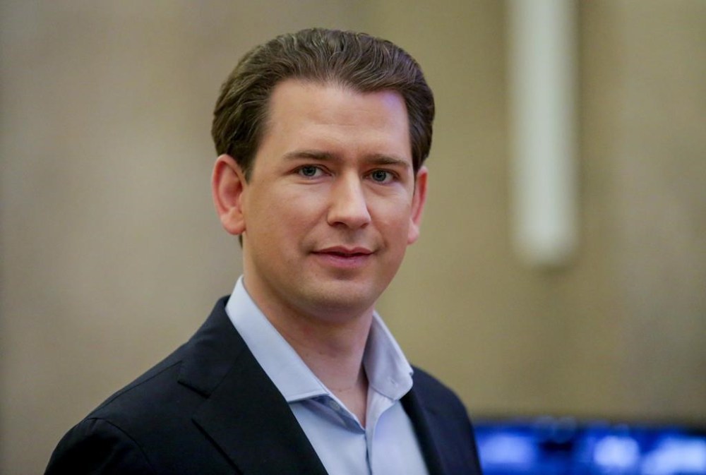 Former Austrian Chancellor Sebastian Kurz appears at court for the expected verdict of his trial in Vienna, Austria, Friday, Feb.23, 2024. Kurz is charged with having allegedly making false statements to a parliamentary inquiry into alleged corruption in his first government. (AP Photo/Heinz-Peter Bader)