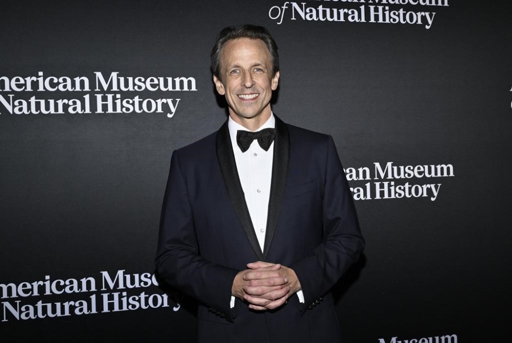 FILE - Seth Meyers attends the American Museum of Natural History's Museum Gala in New York on Nov. 30, 2023. Meyers celebrates his tenth year hosting