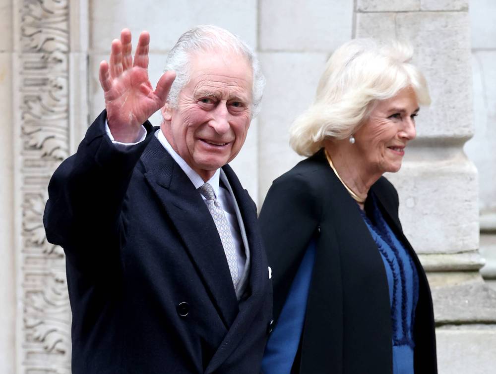 King Charles III departs with Queen Camilla after receiving treatment for an enlarged prostate at The London Clinic on Jan. 29 in London, England. On Monday, Buckingham Palace said King Charles III has been diagnosed with cancer and has begun treatment. (File)