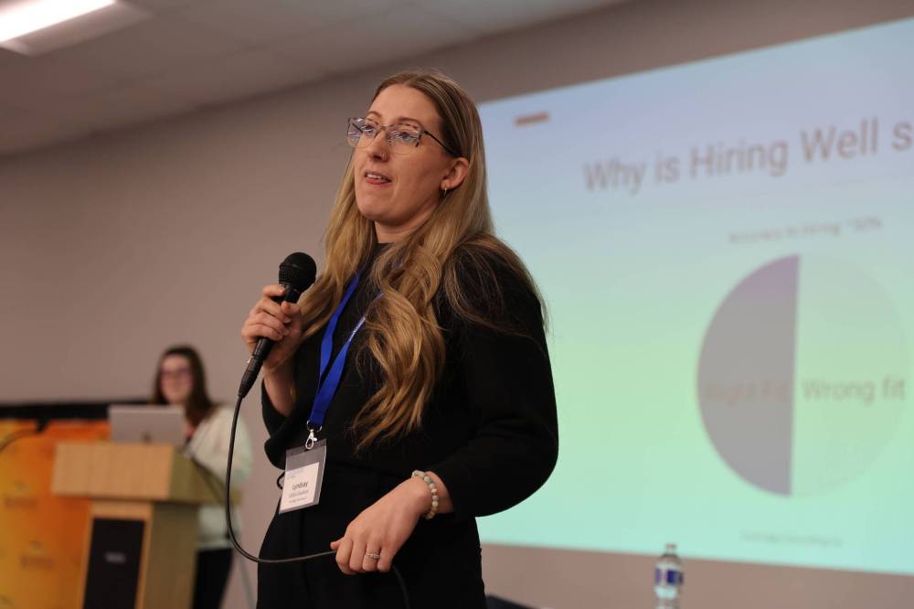 Operational HR expert Lynsday Gillon-Seafoot gives her presentation,