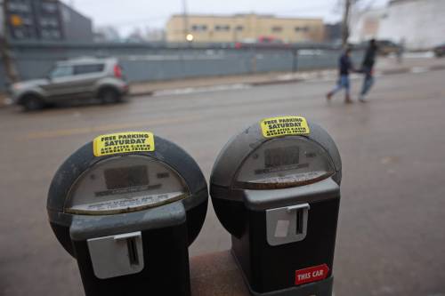 Parking meters on Seventh Street in Brandon. (File)