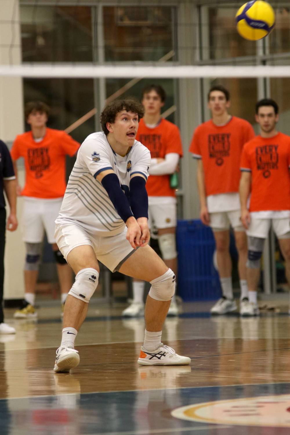 Senior Jens Watt of the Brandon University Bobcats bumps the ball during a recent game. (Thomas Friesen/The Brandon Sun)