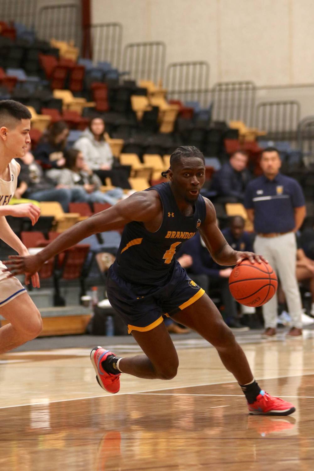 Eli Ampofo posted 21 points on eight shots for the Bobcats in their 98-85 loss to the No. 1 seed Victoria Vikes. (Thomas Friesen/The Brandon Sun)