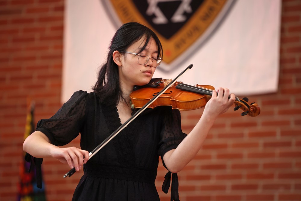 Carrie Wang performs Sonata No. 1 in G Minor by J.S. Bach in the Violin Solo, Baroque Composers, Grade 10 (A) category in the Strings portion of the Brandon Festival of the Arts at Knox United Church on Thursday.