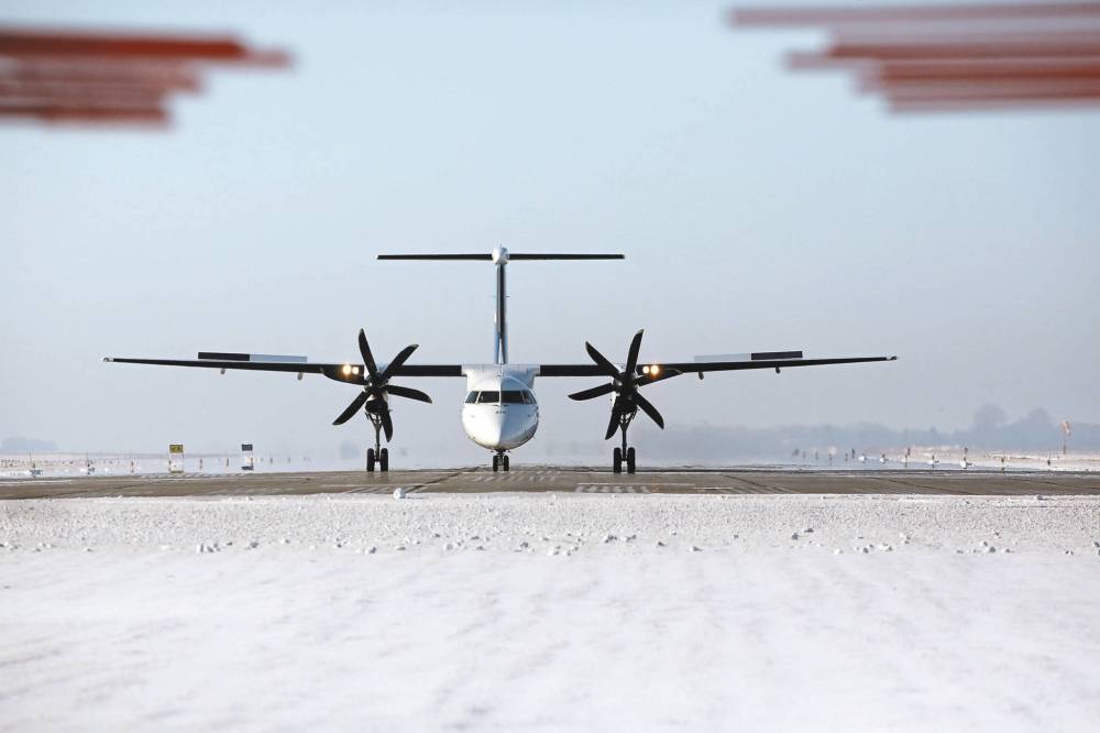 A Westjet plane taxis up the runway in preparation for take off from the Brandon Municipal Airport. Members of Brandon city council are considering a new 20-year master plan for the airport aimed at an expansion of commercial operations at the site, including almost $27 million in capital upgrades. (File)