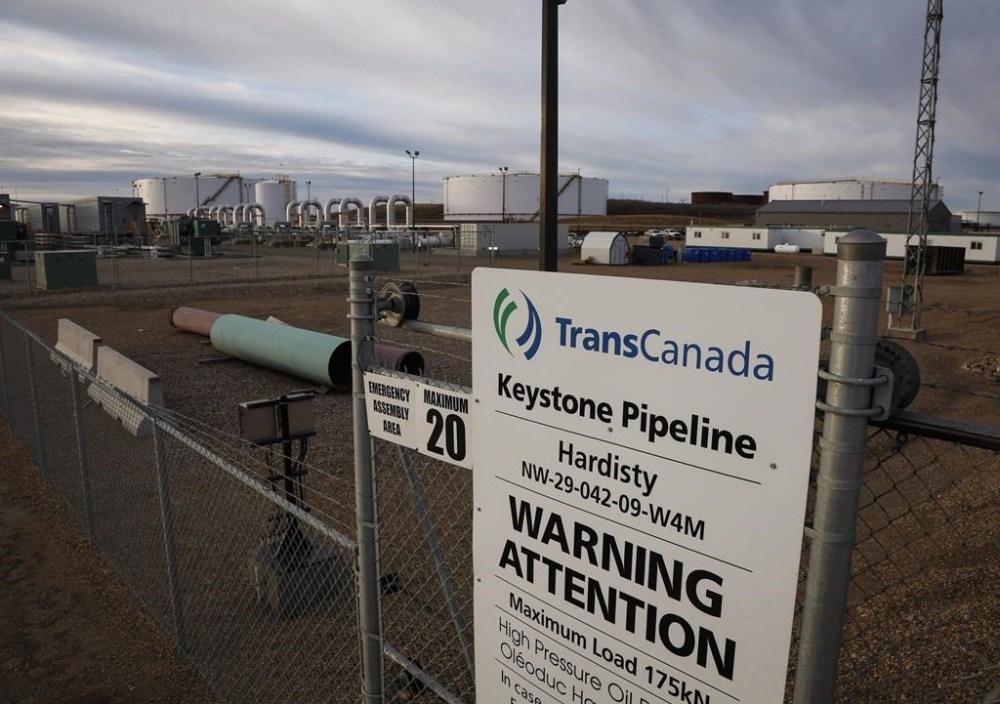 TC Energy Corp. says it has reduced the pressure on a segment of its NGTL pipeline system while an investigation continues into the cause of a rupture that occurred on the line earlier this week. TransCanada's Keystone pipeline facilities are seen in Hardisty, Alta., on Friday, Nov. 6, 2015. THE CANADIAN PRESS/Jeff McIntosh