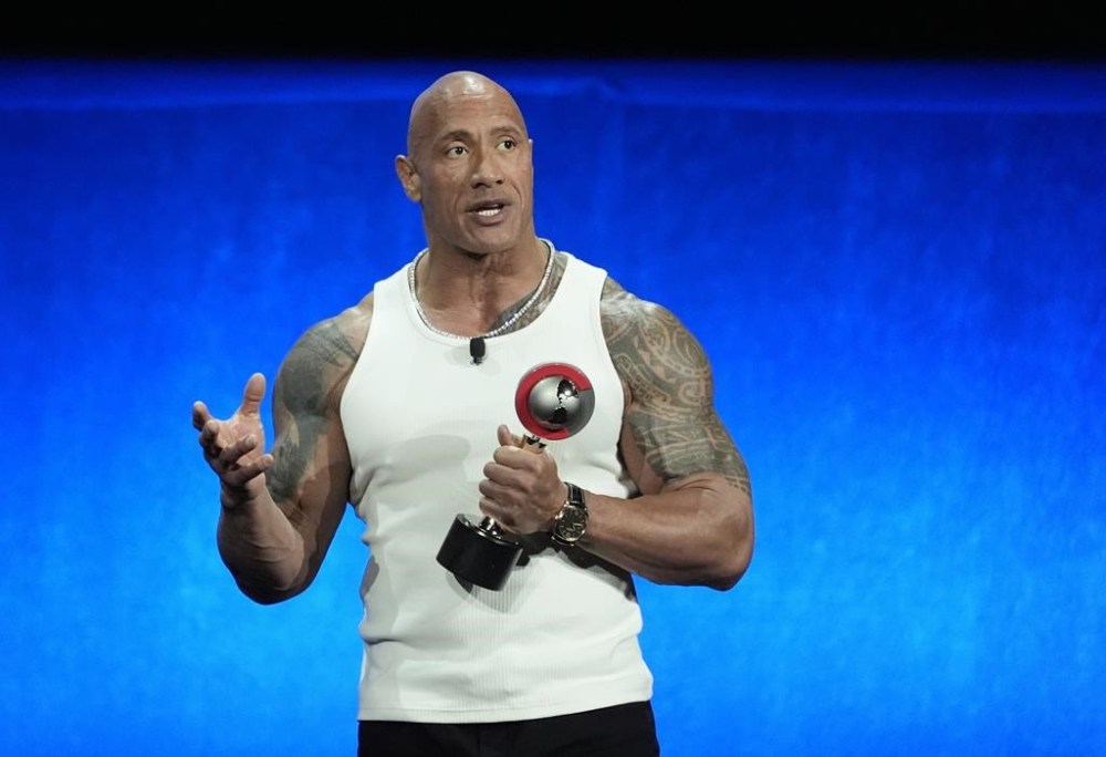 Dwayne Johnson accepts the CinemaCon