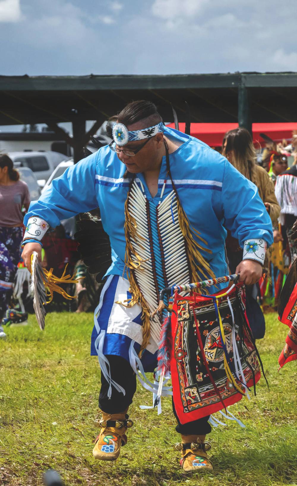 Aaron McKay, pictured here in his powwow regalia, is running for a spot on Rolling River First Nation’s band council. The election takes place on April 22. (File)