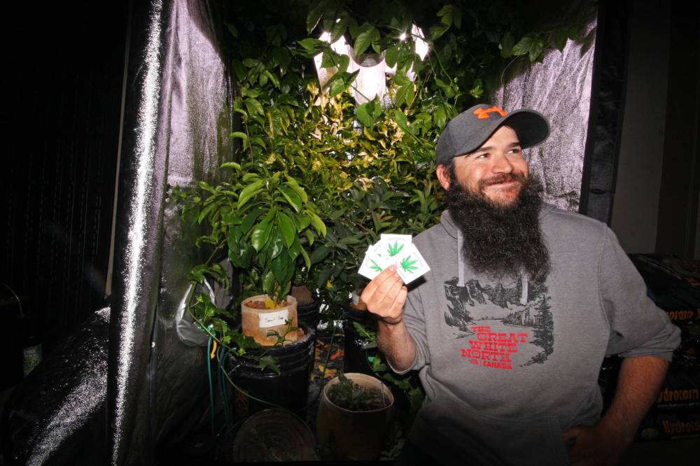 Neil Longbottom is pictured at a Growers n’ Smokers hydroponic grow operation display in 2018. Longbottom told the Sun on Monday that the Manitoba Government's plan to end the ban on growing recreational cannabis at home is