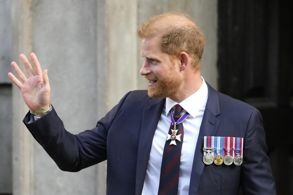 Britain's Prince Harry leaves after attending an Invictus Games Foundation 10th Anniversary Service of Thanksgiving at St Paul's Cathedral in London, Wednesday, May 8, 2024. (AP Photo/Kirsty Wigglesworth)