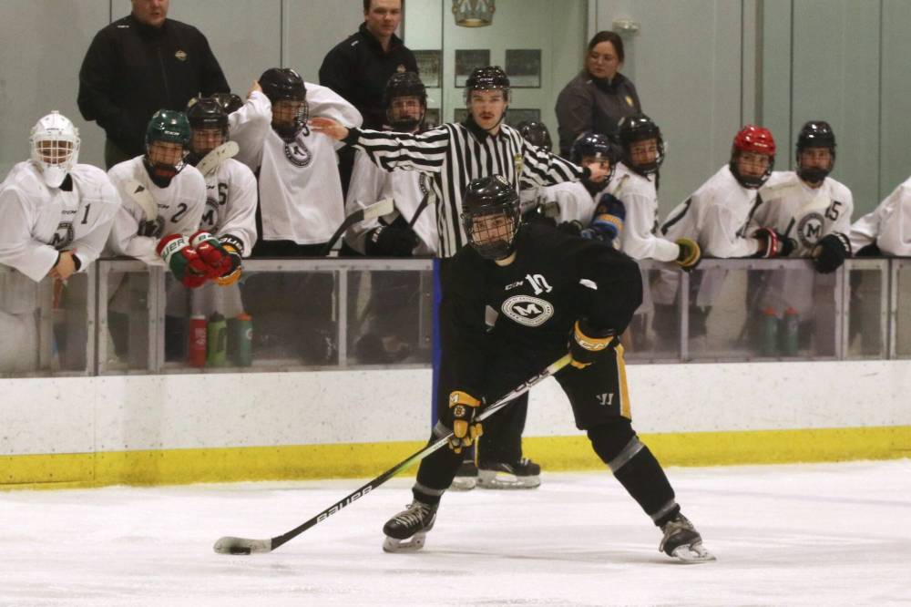 Mason Chubey hopes to follow in his grandpa's footsteps and play in the WHL. (Perry Bergson/The Brandon Sun)