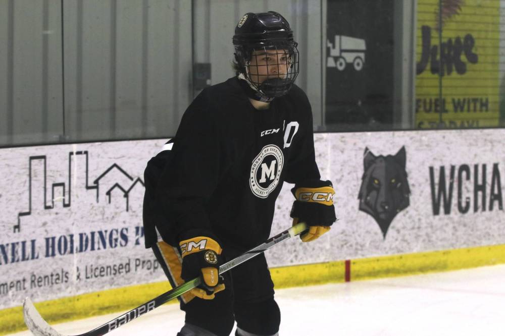 Mason Chubey hopes to follow in his grandpa's footsteps and play in the WHL. (Perry Bergson/The Brandon Sun)