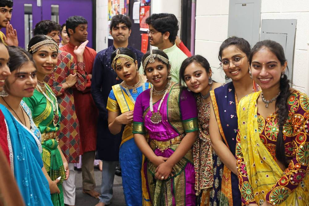 Indian and Sri Lankan students wait to perform together during Culturama. (Tim Smith/The Brandon Sun)