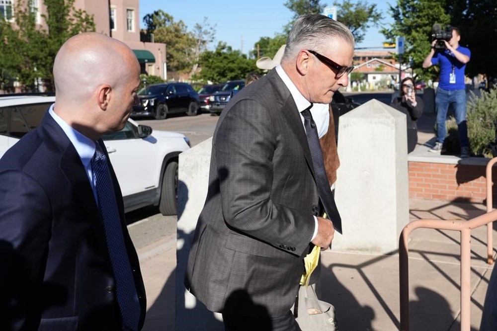 Actor Alec Baldwin arrives for jury selection in his involuntary manslaughter trial, Tuesday, July 9, 2024, in Santa Fe, N.M. (AP Photo/Ross D. Franklin)