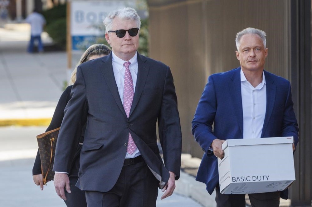 Johnny Dougherty former IBEW business manager arrives at Federal Court for his sentencing, in Reading, Pa., Thursday, July 11, 2024. (Alejandro A. Alvarez/The Philadelphia Inquirer via AP)