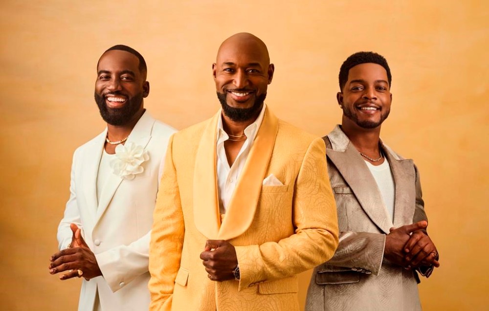 Shamier Anderson, left to right, Adrian Holmes and Stephan James pose in this undated handout photo.