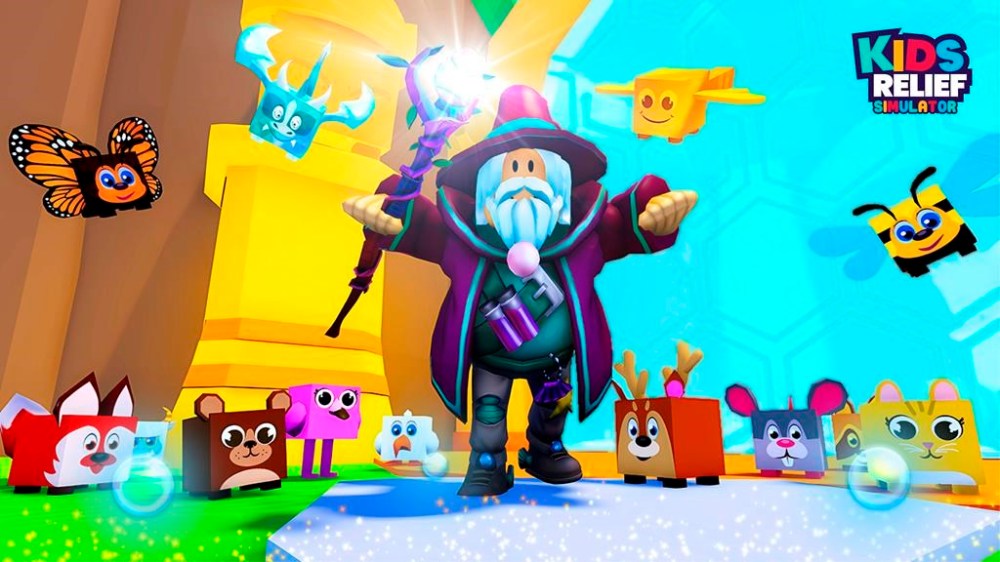 This image provided by Comic Relief US shows the virtual realm of the nonprofit's new 'Game to Change the World.' The wizard-led quests, which take place on the social gaming platform Roblox, are part of Comic Relief US' second annual Kids Relief campaign to build charitable habits among children while raising funds to fight poverty. (Comic Relief US via AP)