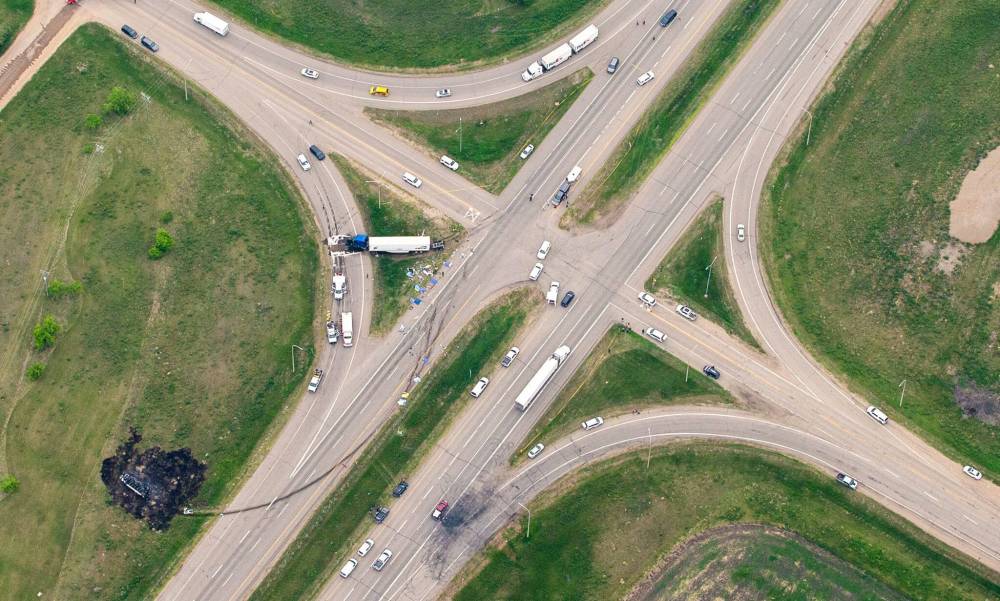 Seventeen seniors died in the June 2023 crash between a bus and a semi-trailer at the intersection of the Trans-Canada Highway and Highway 5. (File)