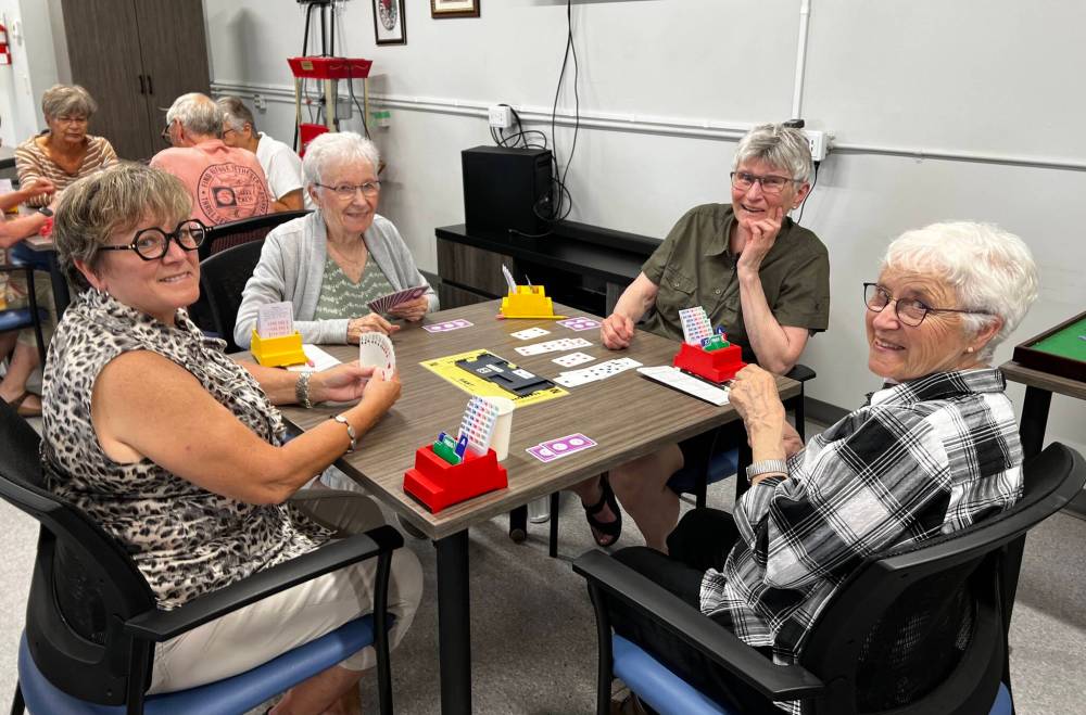 A table of four ladies play duplicate bridge at Brandon’s Seniors for Seniors Co-op. Pictured are Linda Volek (from left), Kathy Clark, Brenda Kerswell and Marian Lacquement. (Submitted)