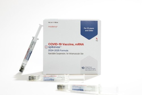Health Canada has authorized Moderna's updated COVID-19 vaccine that protects against currently circulating variants of the virus. This photo provided by Moderna in August 2024 shows packaging and syringes for the company's updated COVID vaccine for ages 12 and up. THE CANADIAN PRESS/AP-HO, Moderna, *MANDATORY CREDIT*