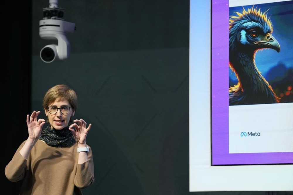 Joelle Pineau speaks at the Meta AI Day in London, April 9, 2024. THE CANADIAN PRESS/AP-Kirsty Wigglesworth