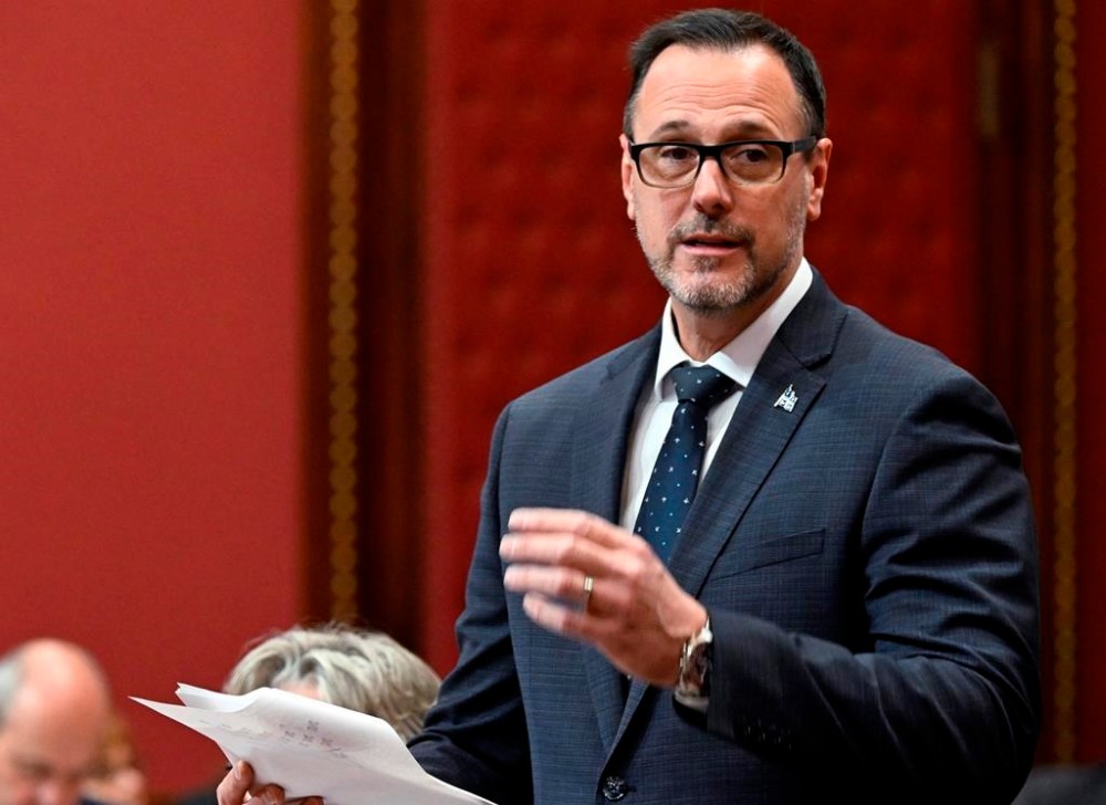 Quebec Minister Responsible for Canadian Relations and the Canadian Francophonie Jean-Francois Roberge tables legislation on foreign students, Thursday, October 10, 2024 at the legislature in Quebec City. THE CANADIAN PRESS/Jacques Boissinot