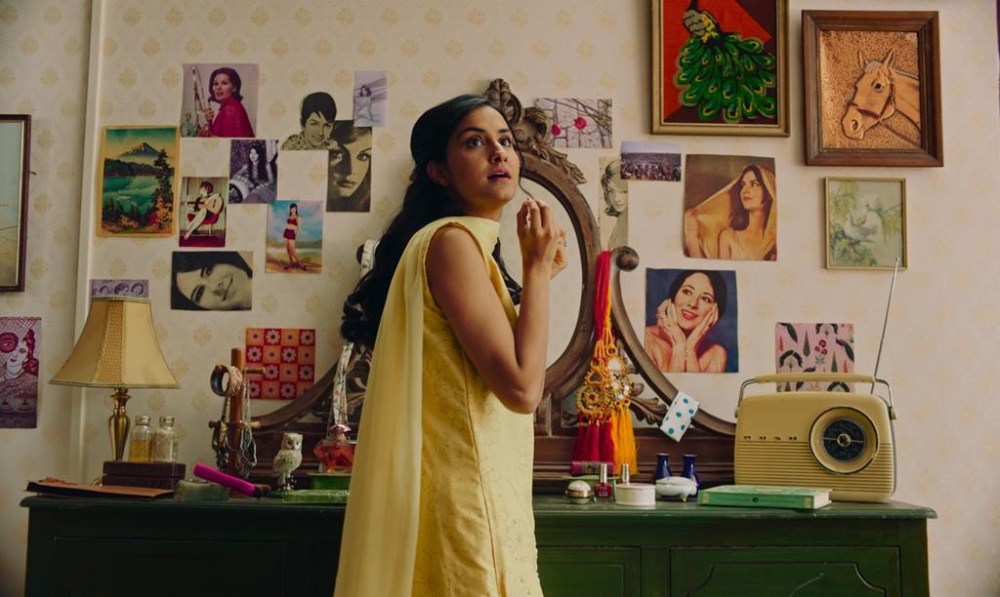 Amrit Kaur is shown in a scene from the film