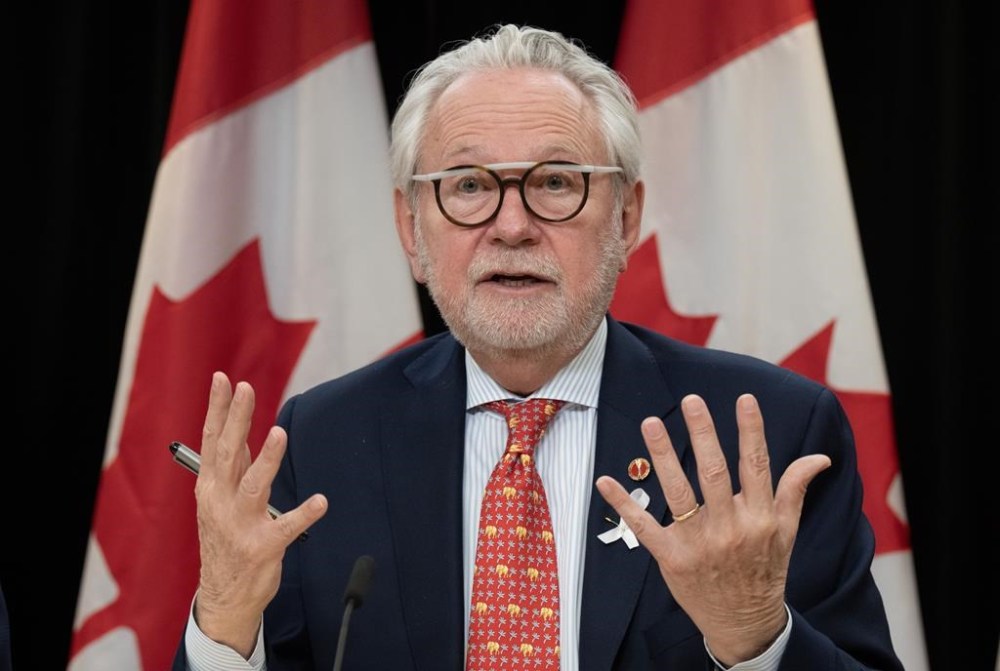 A committee of senators voted to add a major caveat to a politically charged bill from the Bloc Québécois that's intended to protect supply management. Sen. Peter Harder addresses a news conference in Ottawa on Wednesday, Dec. 6, 2023. THE CANADIAN PRESS/Adrian Wyld