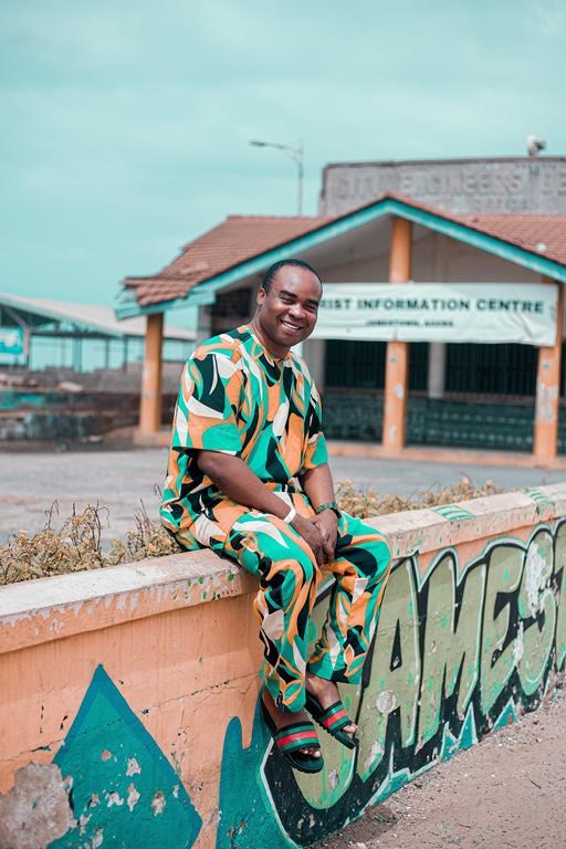 Isaac Bill is seen in the Jamestown neighbourhood of Accra, Ghana, on July 4, 2024. (Ruth Ntia/The Canadian Press)
