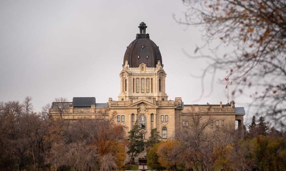 The Saskatchewan Legislative Building can be seen from Trafalgar Overlook in Regina on October 24, 2024. THE CANADIAN PRESS/Heywood Yu