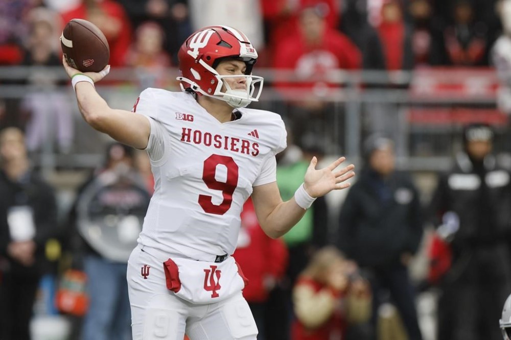Indiana quarterback Kurtis Rourke plays against Ohio State during an NCAA college football game on November 23, 2024, in Columbus, Ohio. THE CANADIAN PRESS/AP, Jay LaPrete