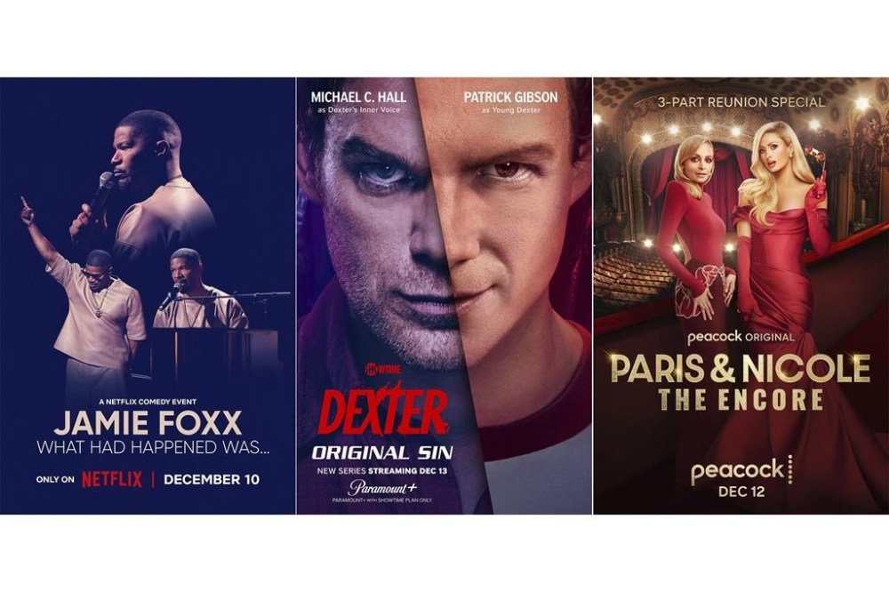 This combination of photos show promotional art for the comedy special