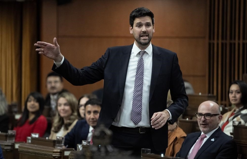 Minister of Housing, Infrastructure and Communities Sean Fraser rises during Question Period, Monday, November 18, 2024 in Ottawa. THE CANADIAN PRESS/Adrian Wyld