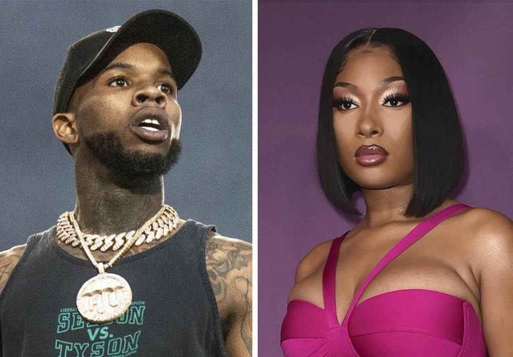 FILE - This combo image shows Tory Lanez performing at the Festival d'ete de Quebec, July 11, 2018, in Quebec City, Canada, left, and Megan Thee Stallion at the premiere of