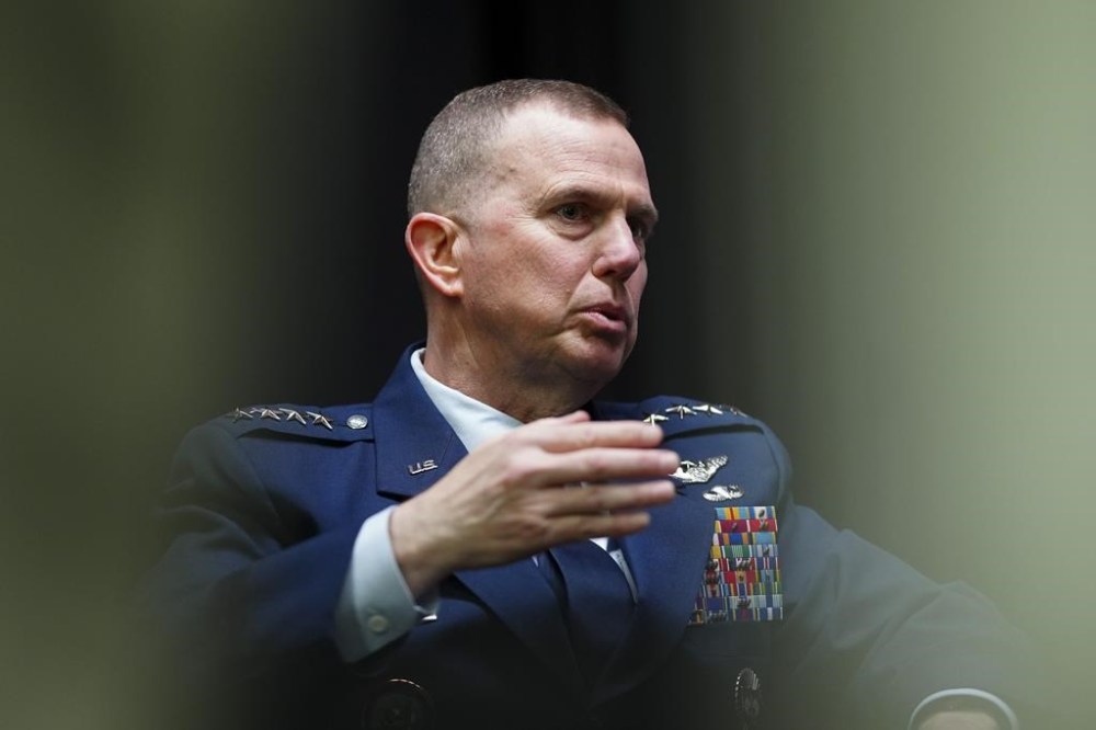 United States Air Force Gen. Gregory M. Guillot, Commander of the North American Aerospace Defense Command takes part in an interview with The Canadian Press, in Ottawa, Wednesday, April 17, 2024. THE CANADIAN PRESS/Sean Kilpatrick