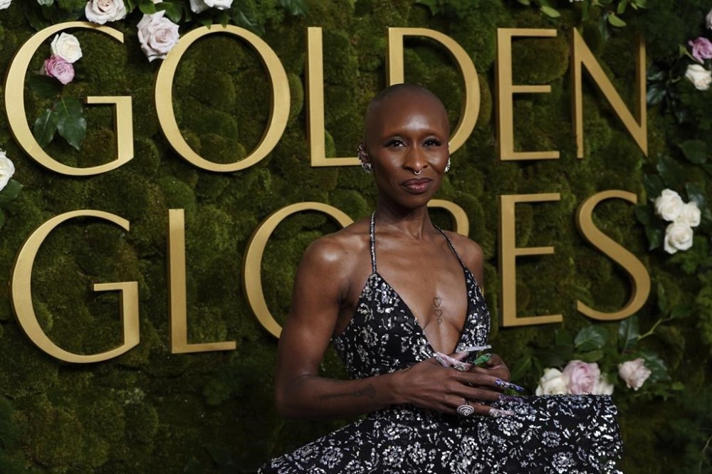 Cynthia Erivo arrives at the 82nd Golden Globes on Sunday, Jan. 5, 2025, at the Beverly Hilton in Beverly Hills, Calif. (Photo by Jordan Strauss/Invision/AP)