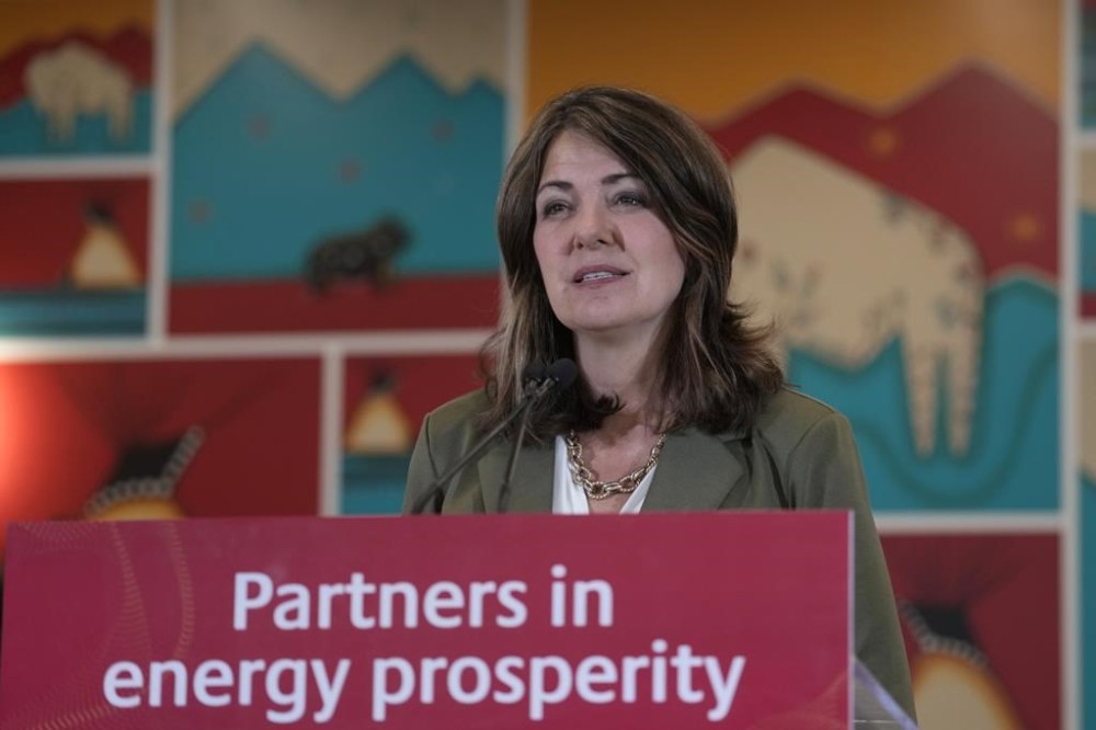 Alberta Premier Danielle Smith speaks at a news conference in Calgary on Tuesday, July 30, 2024. THE CANADIAN PRESS/Todd Korol