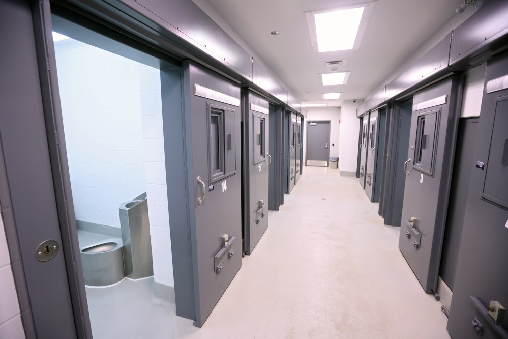 The new detention cells at the Brandon Police Service headquarters in Brandon. Construction on the new holding cell area began in 2022, and BPS began using the area in October. (Tim Smith/The Brandon Sun)