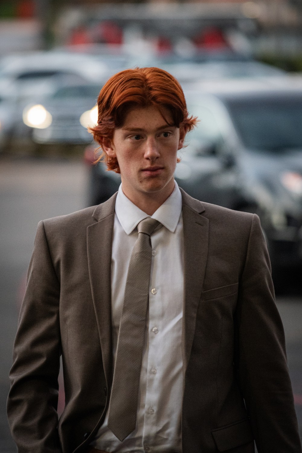 Rookie Portland Winterhawks defenceman Cole Slobodian (12) of Brandon arrives at Veterans Memorial Coliseum for a game. (Kai Brown/Portland Winterhawks)