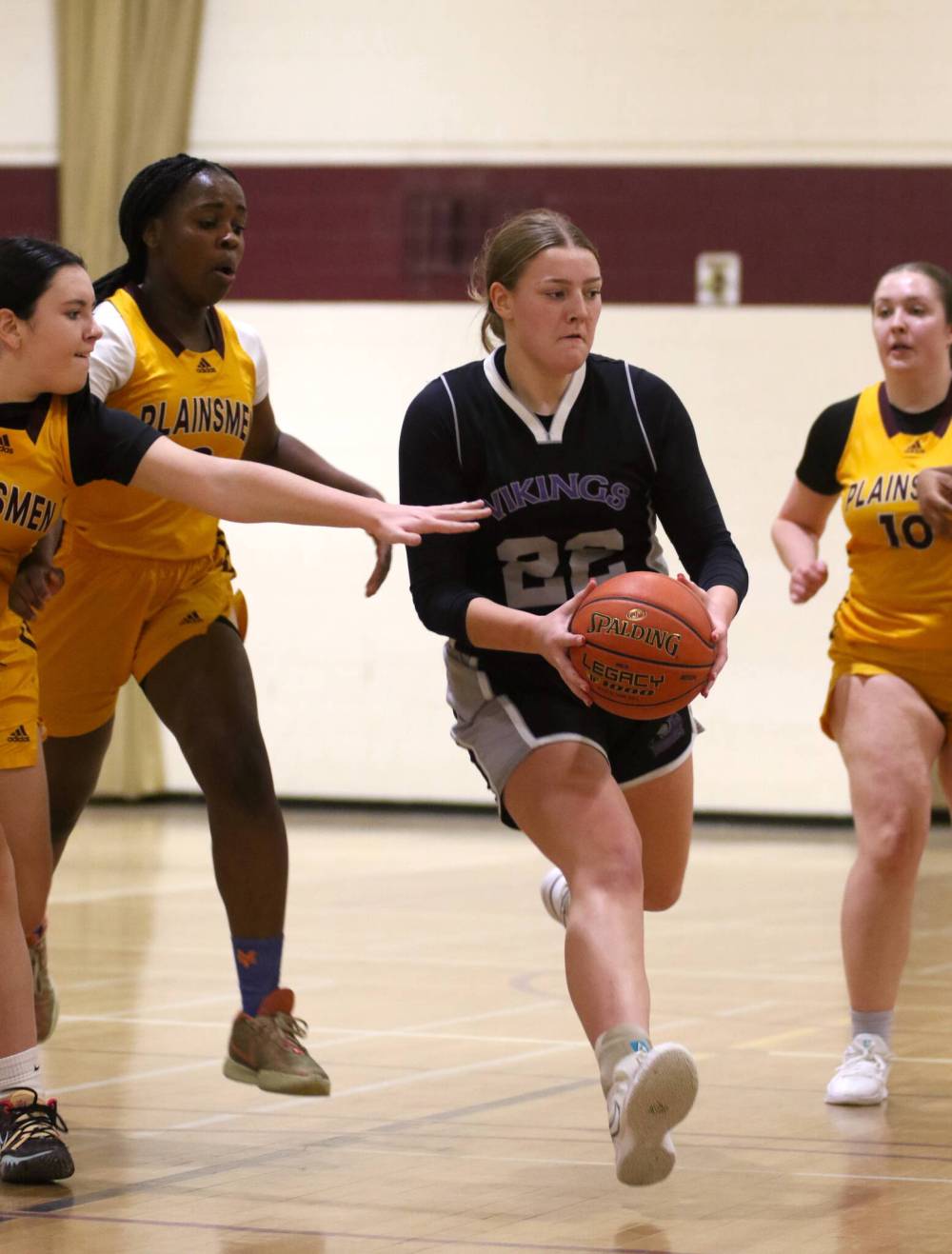 Vincent Massey Vikings Kypling Black was named a tournament all-star after defeating the Crocus Plainsmen 53-50 in the final of the Early Bird varsity girls' basketball tournament at Crocus on Saturday. (Thomas Friesen/The Brandon Sun)