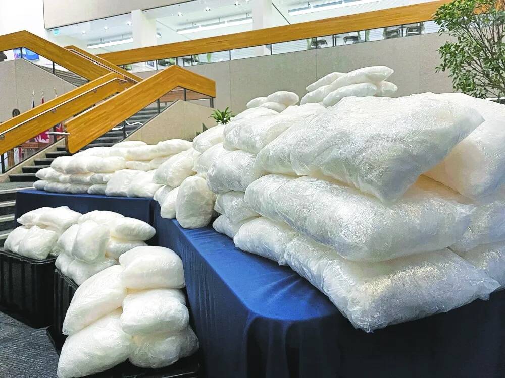 Canadian Border Services Agency (CBSA) officers seized 406.2 kilograms, or four million illicit doses of suspected methamphetamine, from a commercial truck crossing the U.S.-Canada border at Boissevain’s 24-hour border crossing in January 2024. (File)