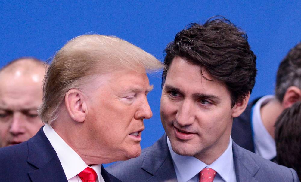 Prime Minister Justin Trudeau and U.S. President Donald Trump arrive to take part in a plenary session at the NATO Summit in Watford, Hertfordshire, England, on Dec. 4, 2019. While NATO is an military alliance, it may be time for Canada to rethink its part given the president of its most significant member doesn't seem interested. (The Canadian Press)