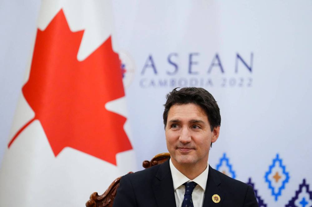 Prime Minister Justin Trudeau takes part in a bi-lateral meeting with Prime Minister of Vietnam Pham Minh Chinh during the ASEAN Summit in Phnom Penh, Cambodia on Nov. 12, 2022. Asia is one region where Canada has a chance to diversify its economy and lessen its dependence on the United States. (File)