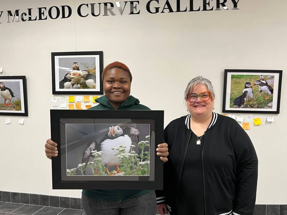 Brandon University student Mercy Emoghene (left) and Alysha Farrell, dean of education. (Submitted)